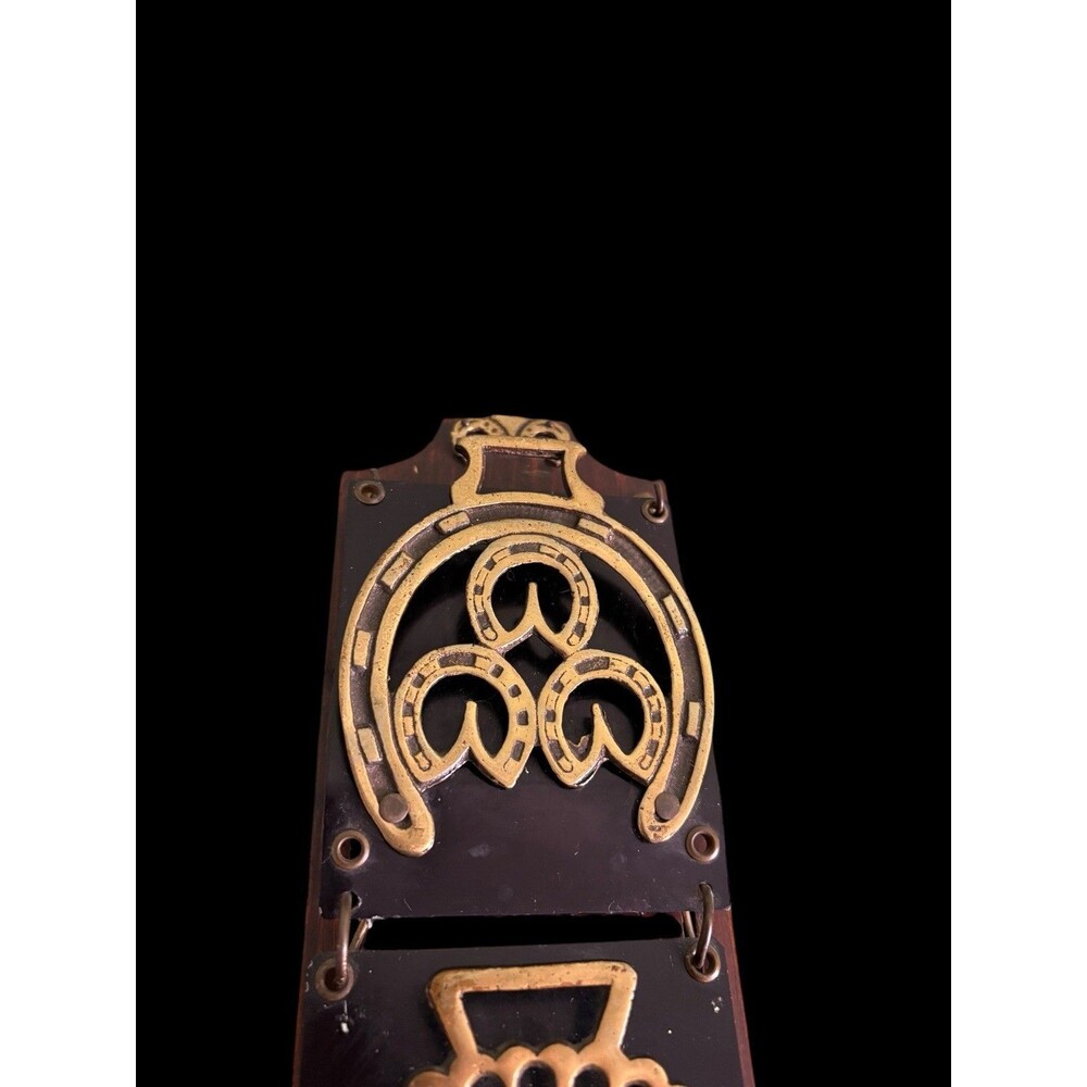 Vintage Horse Wall Rack Brass Tone Equestrian Decor Tie Belt Holder - Picture 4 of 10